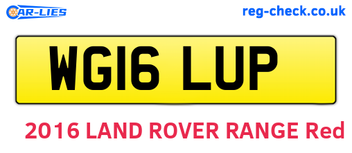 WG16LUP are the vehicle registration plates.