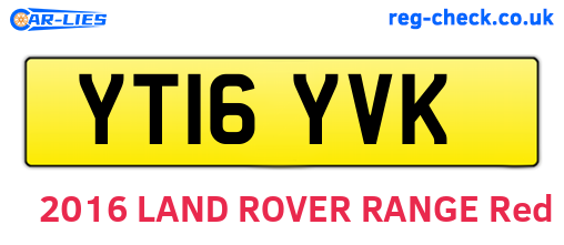 YT16YVK are the vehicle registration plates.