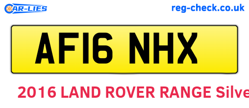 AF16NHX are the vehicle registration plates.