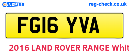 FG16YVA are the vehicle registration plates.