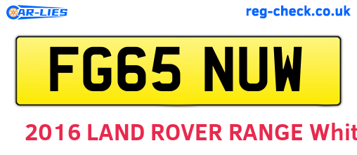 FG65NUW are the vehicle registration plates.
