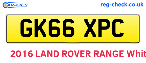 GK66XPC are the vehicle registration plates.
