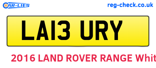 LA13URY are the vehicle registration plates.