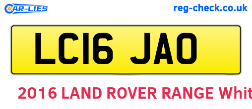 LC16JAO are the vehicle registration plates.
