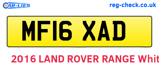 MF16XAD are the vehicle registration plates.