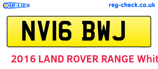 NV16BWJ are the vehicle registration plates.
