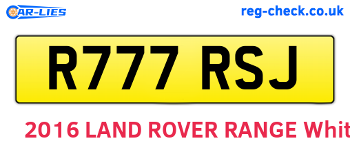 R777RSJ are the vehicle registration plates.