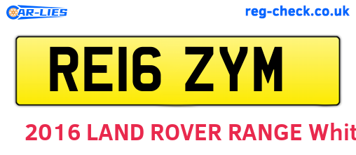 RE16ZYM are the vehicle registration plates.