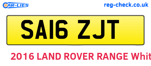 SA16ZJT are the vehicle registration plates.