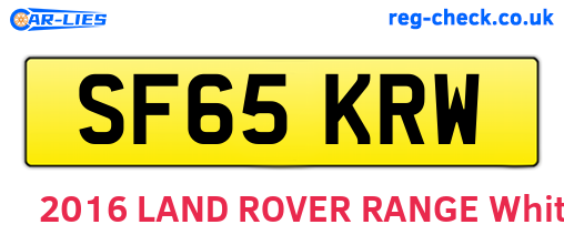 SF65KRW are the vehicle registration plates.