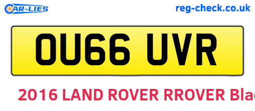 OU66UVR are the vehicle registration plates.