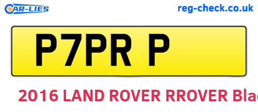 P7PRP are the vehicle registration plates.