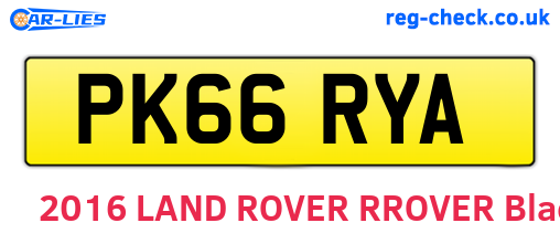 PK66RYA are the vehicle registration plates.