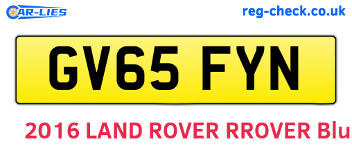 GV65FYN are the vehicle registration plates.