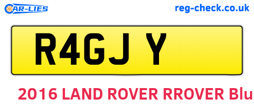R4GJY are the vehicle registration plates.