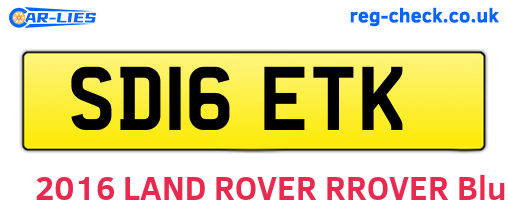 SD16ETK are the vehicle registration plates.