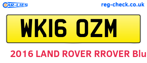 WK16OZM are the vehicle registration plates.