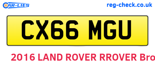 CX66MGU are the vehicle registration plates.