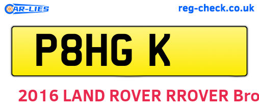 P8HGK are the vehicle registration plates.