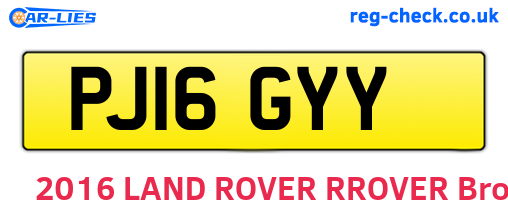 PJ16GYY are the vehicle registration plates.
