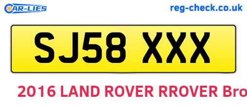 SJ58XXX are the vehicle registration plates.