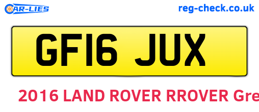 GF16JUX are the vehicle registration plates.