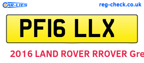 PF16LLX are the vehicle registration plates.