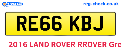 RE66KBJ are the vehicle registration plates.