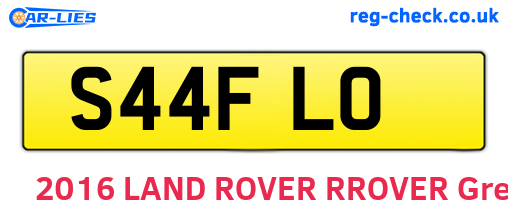 S44FLO are the vehicle registration plates.
