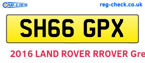 SH66GPX are the vehicle registration plates.