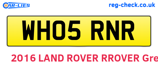 WH05RNR are the vehicle registration plates.