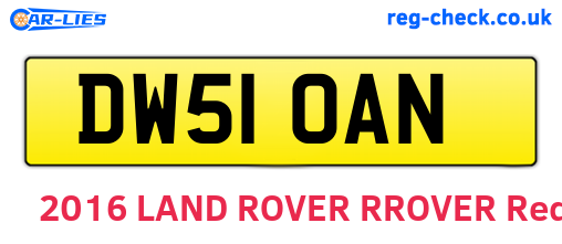 DW51OAN are the vehicle registration plates.