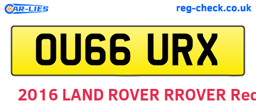 OU66URX are the vehicle registration plates.