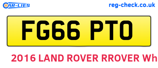 FG66PTO are the vehicle registration plates.
