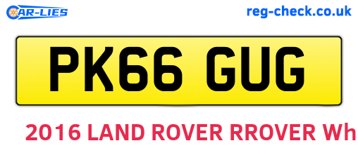 PK66GUG are the vehicle registration plates.