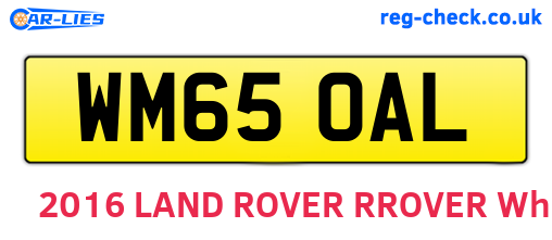 WM65OAL are the vehicle registration plates.