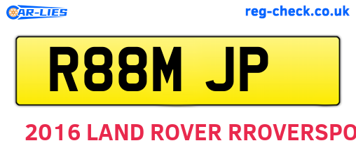 R88MJP are the vehicle registration plates.