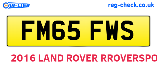 FM65FWS are the vehicle registration plates.