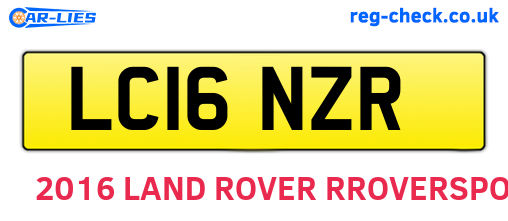 LC16NZR are the vehicle registration plates.