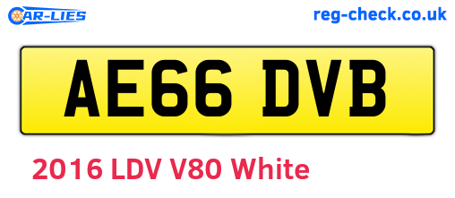 AE66DVB are the vehicle registration plates.