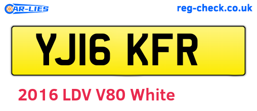 YJ16KFR are the vehicle registration plates.