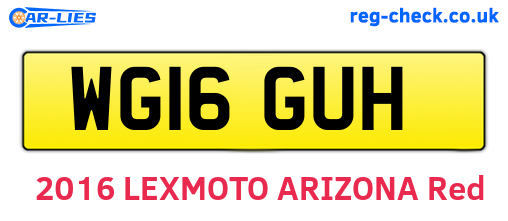 WG16GUH are the vehicle registration plates.