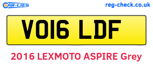 VO16LDF are the vehicle registration plates.