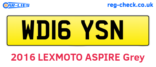 WD16YSN are the vehicle registration plates.