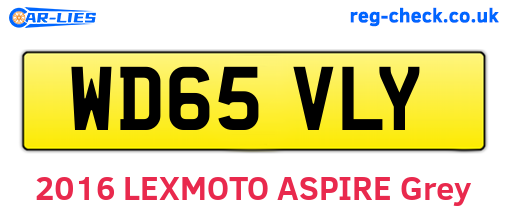 WD65VLY are the vehicle registration plates.
