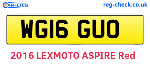WG16GUO are the vehicle registration plates.