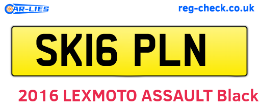 SK16PLN are the vehicle registration plates.