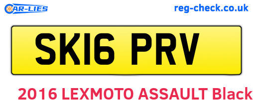 SK16PRV are the vehicle registration plates.
