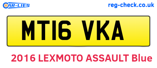MT16VKA are the vehicle registration plates.