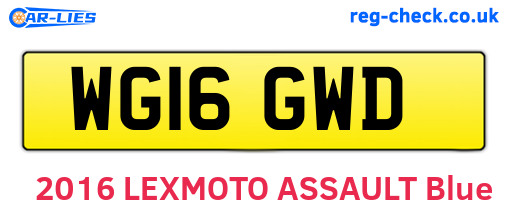 WG16GWD are the vehicle registration plates.